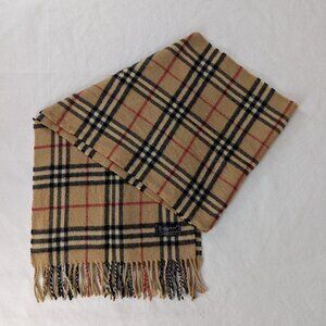 Burberrys Scarf Beige – Unisex 100% Lambswool Check – Pre-Loved – Elegant & Cozy